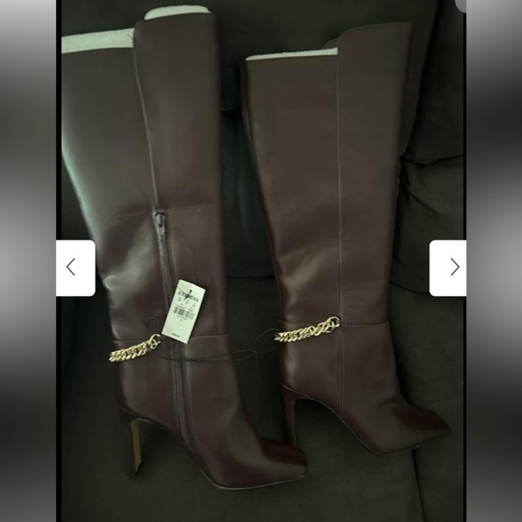 Chain Heel Tall Boots. Purple Color Available Only. Size 7 - Picture 7 of 7